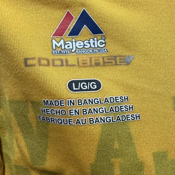 Majestic Cool Base Pittsburgh Pirates Yellow Baseball Jersey Bella Verdi Farms L - Picture 8 of 8